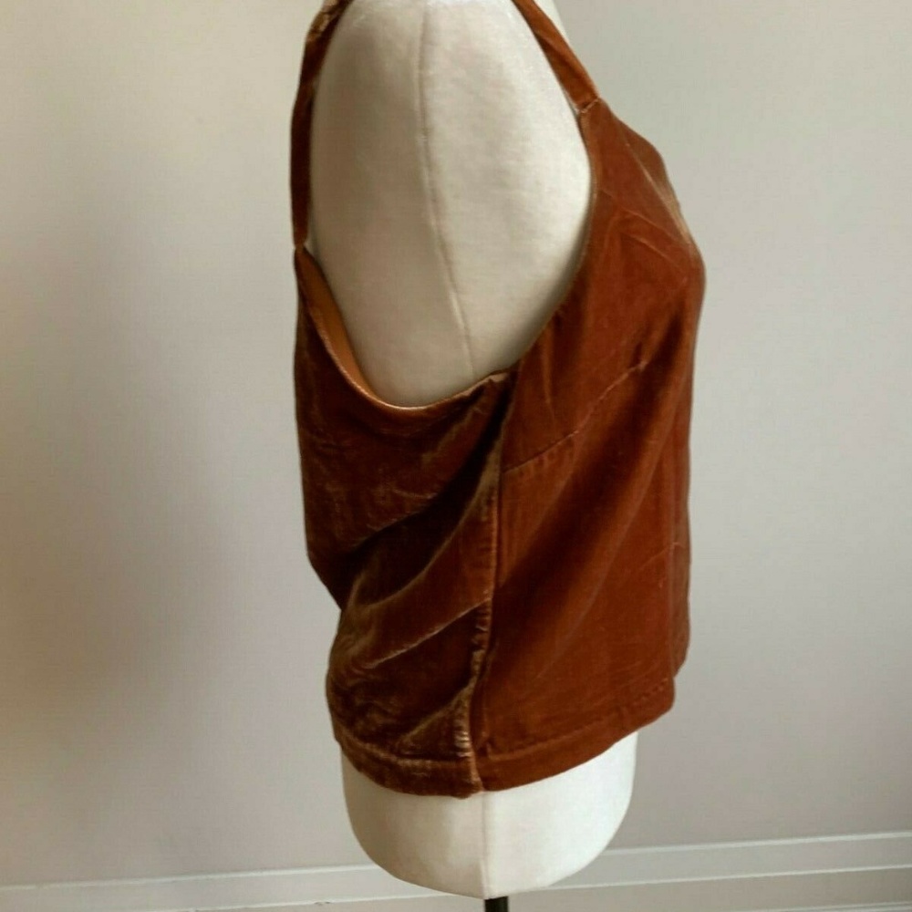 Madewell tank top brown velvet button down cami - Picture 5 of 8